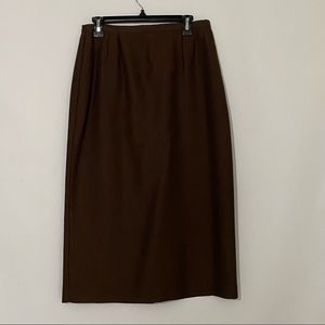 Vintage LLOYD brown skirt size 12 Union made in the USA Grandma Mature Career